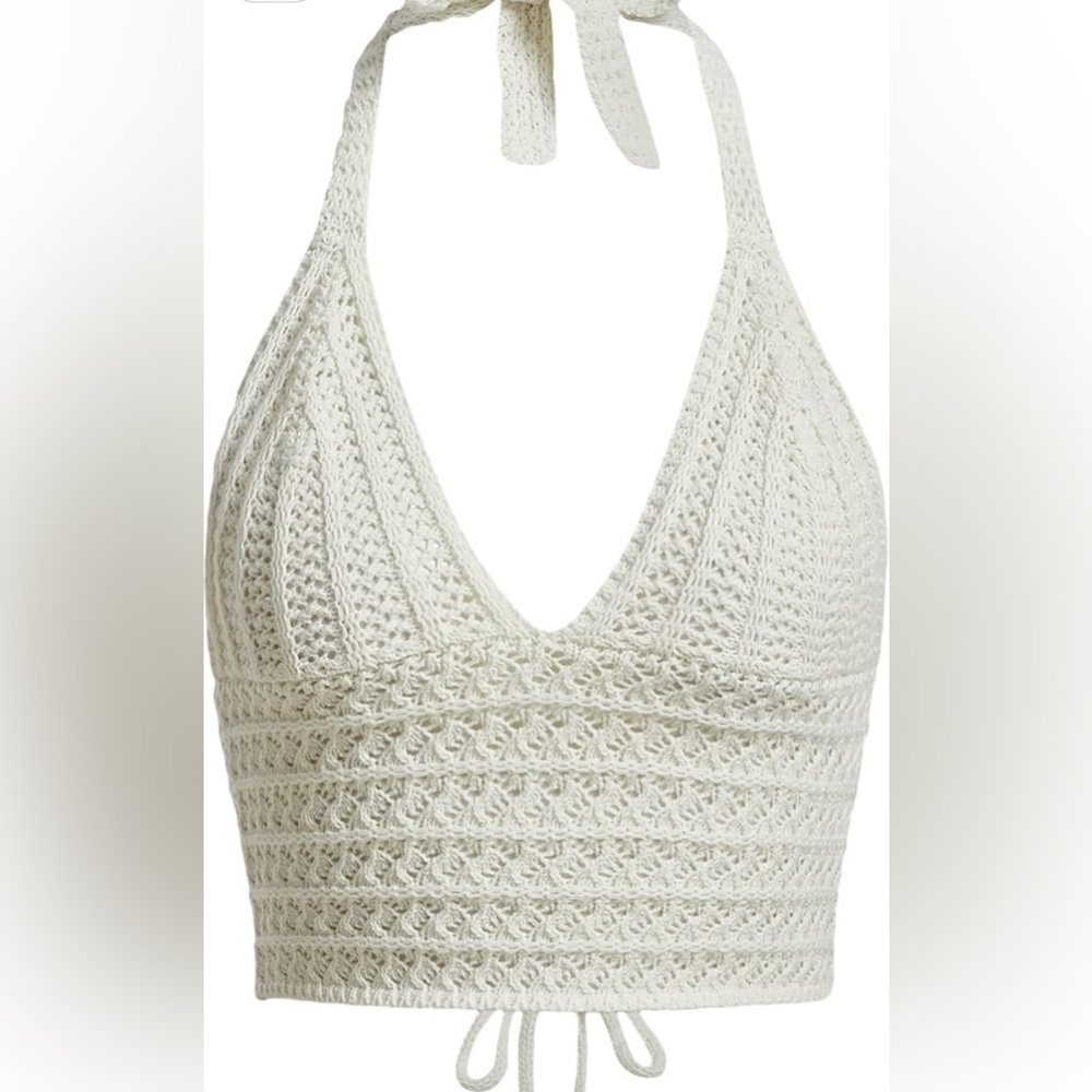 Cream Crochet halter top